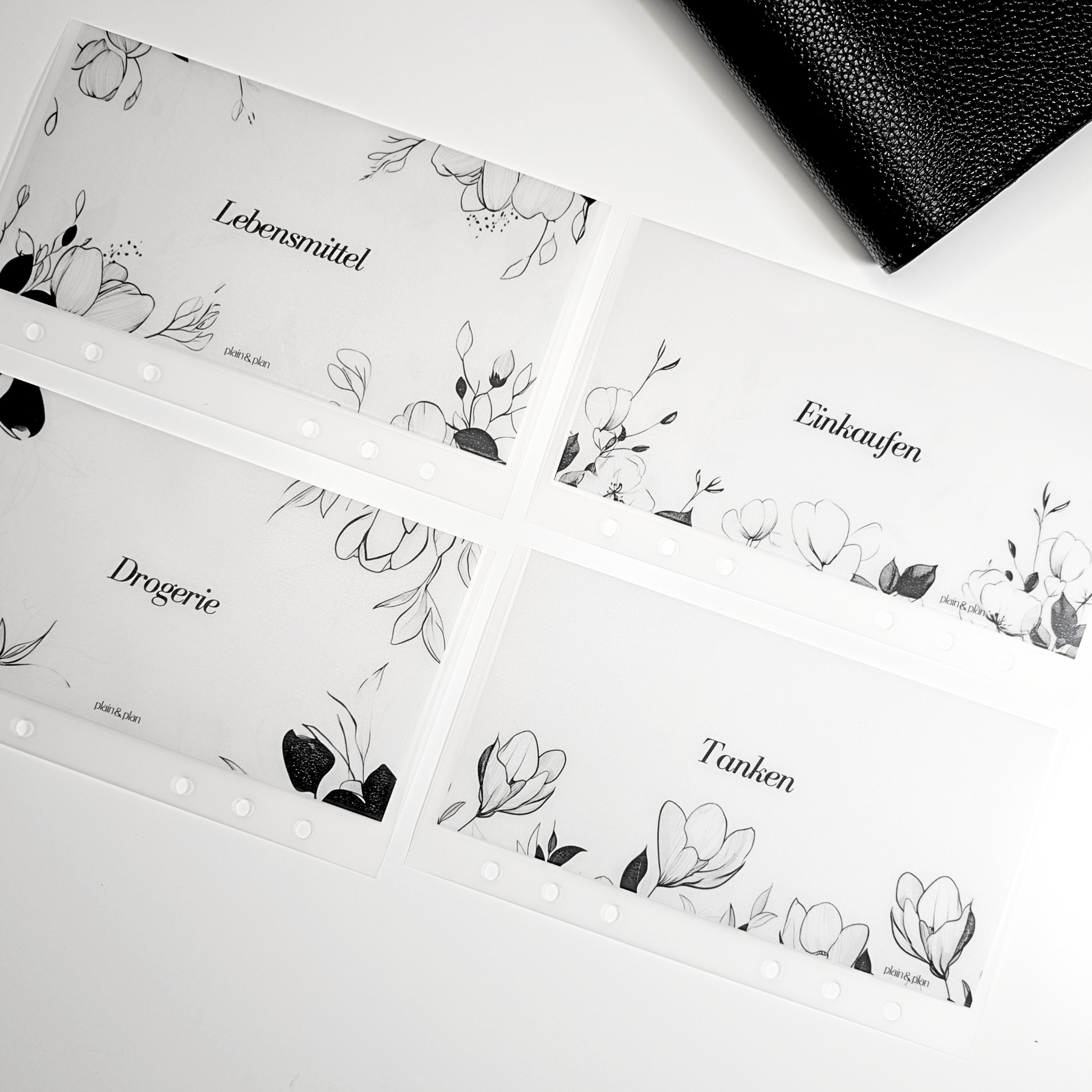 Personalisierbare Budgetumschläge mit floralem Design