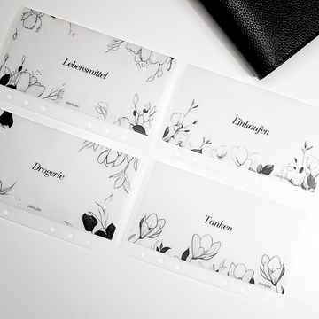 Personalisierbare Budgetumschläge mit floralem Design